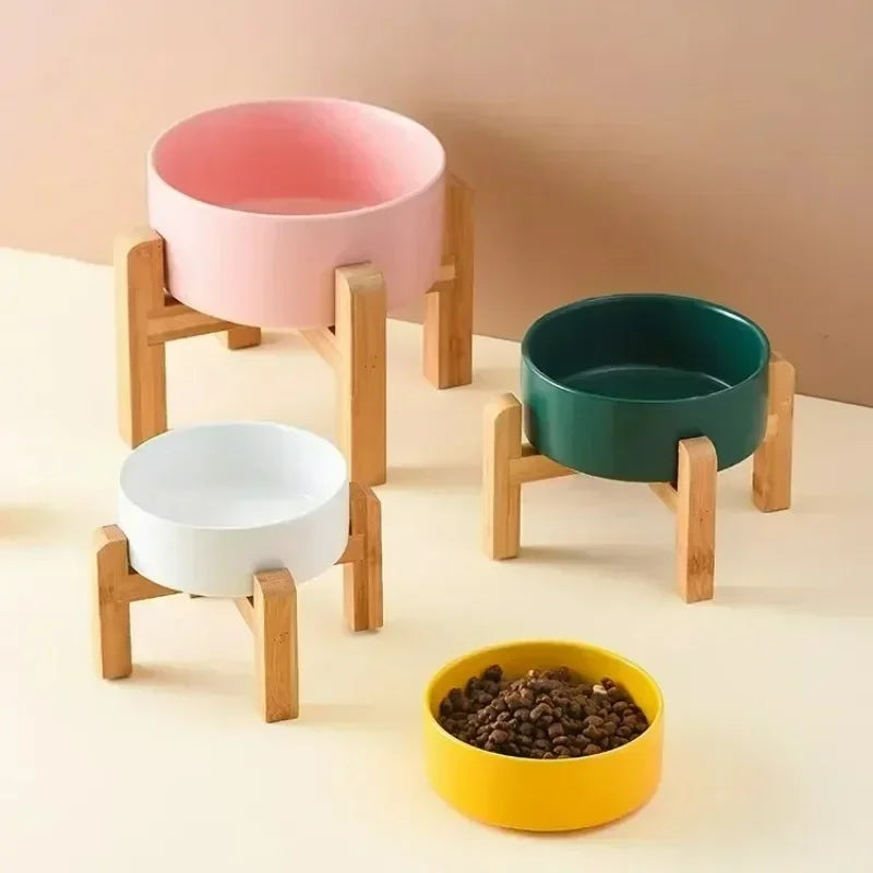 A5 Self-Assembly Ceramic Double Cat Bowl Dog Bowl 400ML Pet Feeding Water Bowl Cat Puppy Feeder Product Suppliesfood Water Bowls