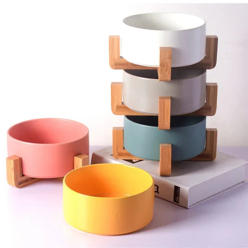 A5 Self-Assembly Ceramic Double Cat Bowl Dog Bowl 400ML Pet Feeding Water Bowl Cat Puppy Feeder Product Suppliesfood Water Bowls