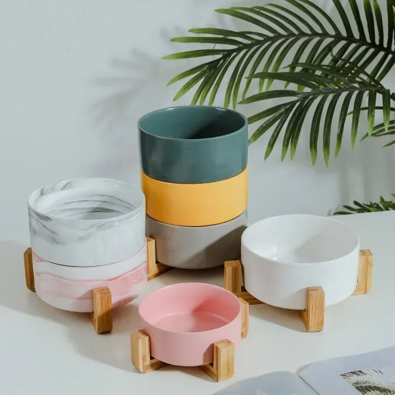A5 Self-Assembly Ceramic Double Cat Bowl Dog Bowl 400ML Pet Feeding Water Bowl Cat Puppy Feeder Product Suppliesfood Water Bowls