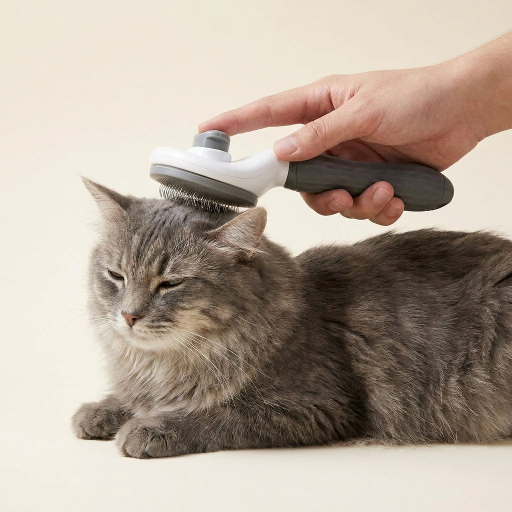 Brosse de Toilettage Auto-Nettoyante pour Chat